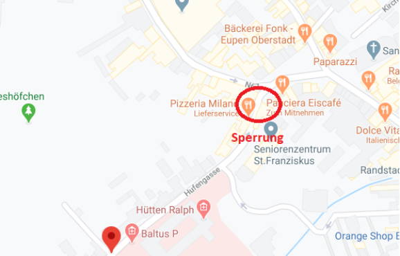 Plan Sperrung Hufengasse