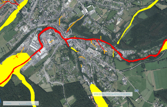 Überschwemmungsgebiete in der Unterstadt